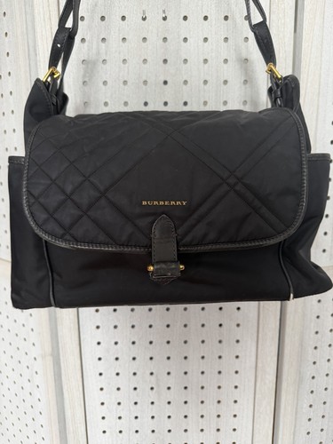 Burberry black nylon flap - black,