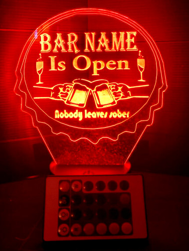 Insegna bar luminosa aperta - insegna,