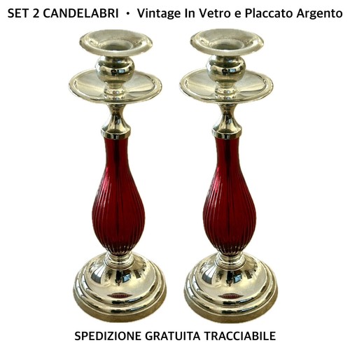 Lotto candelabri in vetro - candelabri,