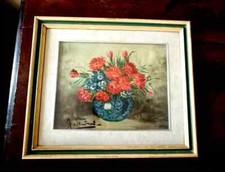 DIPINTO OLIO SU TAVOLA FIORI
