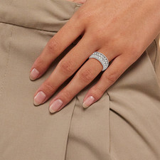 Fede Nuziale Diamante Taglio Principessa Creata in Laboratorio 6,00 Ct 950...