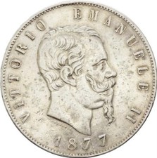 Moneta argento lire 1877 - argento,