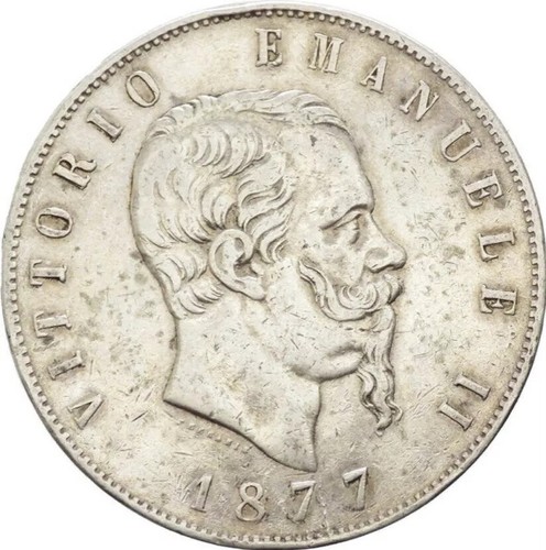 Moneta argento lire 1877 - argento,