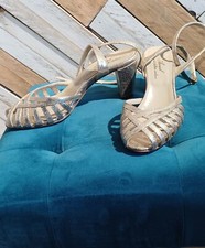 scarpe donna con tacco Anniel Gladiator Oro Chiaro Tacco 7 N°38 