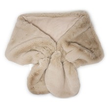 Stola di pelliccia beige donna