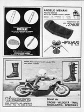 advertising Pubblicità STIVALI MOTO TIESSE.AMMORTIZZATORI CERIANI 1974-MOTOSPORT