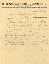 Melara. Carta intestata BRAGAZZI ALFREDO, Idraulico - Lattoniere. 1922