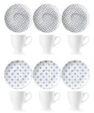 GUZZINI SET 6 TAZZINE CAFFÉ CON PIATTINO COORDINATO IN PORCELLANA - MAIOLICHE