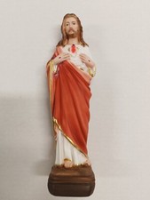 STATUA DEL SACRO CUORE DI GESU' CM 20 IN MARMO RESINA PIENA PRODUZIONE ITALIANA