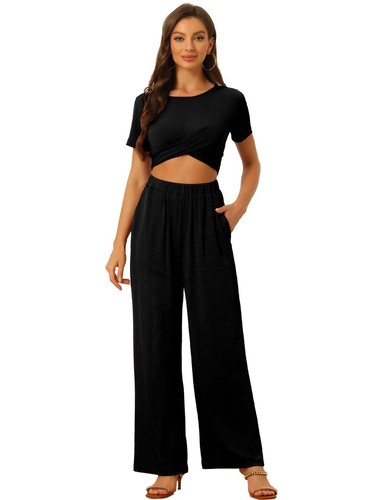 Pantaloni donna palazzo neri - donna,