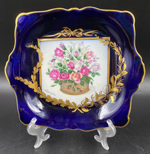 Piatto decorativo muro parete soprammobile Limoges GIUBILEO cobalt oro