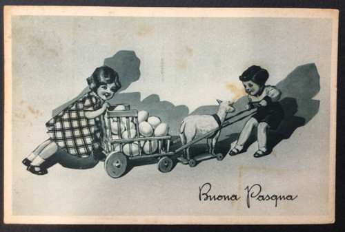 Buona pasqua antica cartolina - buona,
