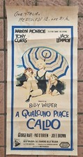 A QUALCUNO PIACE CALDO BILLY WILDER MONROE LEMMON LOCANDINA ORIGINALE 1ED 1959