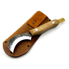 Coltello a fungo per passeggiate nel bosco. Coltello forgiato per raccolta funghi. Strumento tascabile.