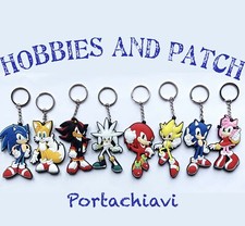 Portachiavi Sonic the Hedgehog gomma Keychain Shadow Tails Miles Knuckles rubber