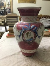 Portafiori in ceramica Deruta decorato a mano firmato Prof. Mancinelli