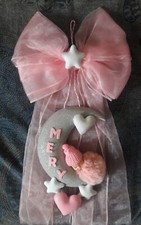 FIOCCO NASCITA LUNA CUORI BIMBA BIMBO FUORIPORTA , artigianale,PERSONALIZZABILE 