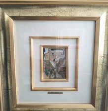 Quadro Roma Sparita Foglia Oro Su Lastra D'argento Vecchie Case Dei Pierleoni