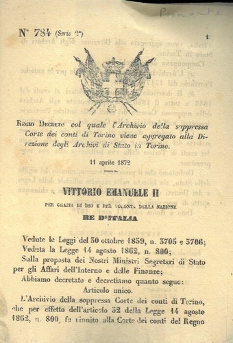 Regio decreto col quale