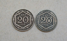 1918 e 1919 COPPIA  20 centesimi ESAGONO  Vittorio Emanuele III