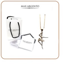 COLLANA E CIONDOLO BALLERINA  CON ZIRCONI ARGENTO 925