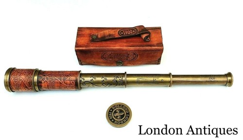 Telescopio vintage ottone - vintage,