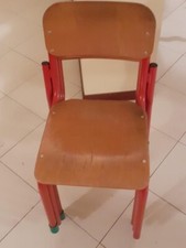 🧡 Sedia Scuola Anni 70 Vintage Modernariato Design Legno Ferro