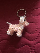 Portachiavi regalo Barboncino Brillantato Fatto Artigianale Con Anello