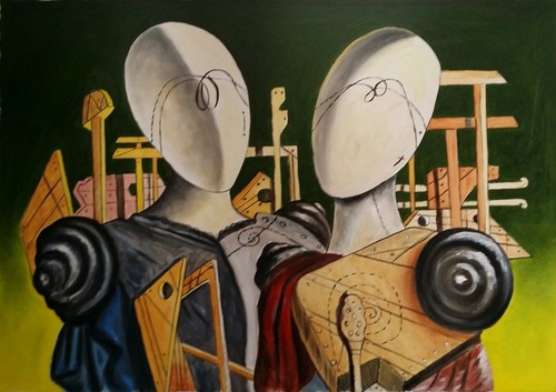 Quadro olio tela - , su