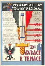 2706) 39 REGGIMENTO FANTERIA BOLOGNA 4 MEDAGLIE ALLA BANDIERA