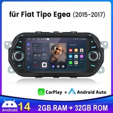 Autoradio 7" Carplay Android 14 WIFI GPS Navigatore per FIAT TIPO EGEA 2015-2017 DAB+