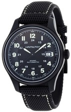 Orologio da uomo HAMILTON Khaki Field Auto H70575733 in titanio nero inutiliz...
