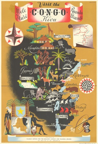 Visita congo mappa poster - il,