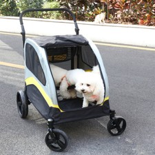 Passeggino per cani carrello per cani trolley per cani con divisorio per 2 cani di piccola taglia media