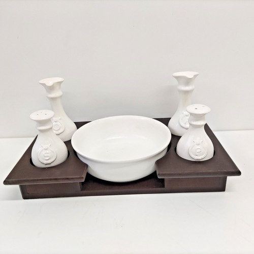 Antico set insalatiera - , sale