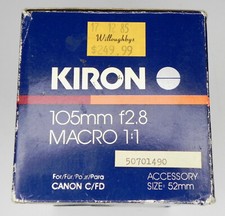  Kiron 105 mm f2.8 1:1 Macro