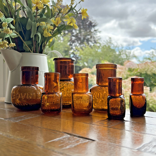 Bovril amber glass - x,