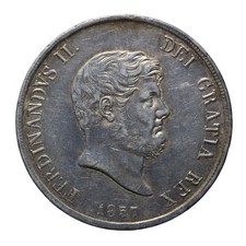 Piastra da 120 Grana 1857 VI tipo - Napoli - Ferdinando II di Borbone - BB+
