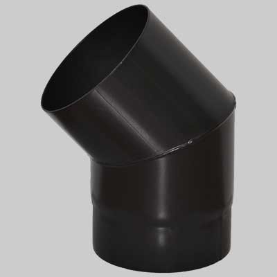 Curva aperta nero opaco - opaco, 45°