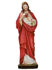 STATUA DEL SACRO CUORE DI GESÙ CM 17 IN MARMO RESINA PIENA PRODUZIONE ITALIANA  
