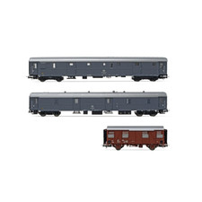 FS SET "CELERONE" ULz 1400+DUz 93100+CARRO CHIUSO Hcs-uvwy 1:87 Rivarossi Treni 