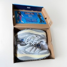 Scarpe tonificanti da passeggio Sketchers Shape Ups grigio/bianco taglia 10 11814 **NUOVE** CON DVD