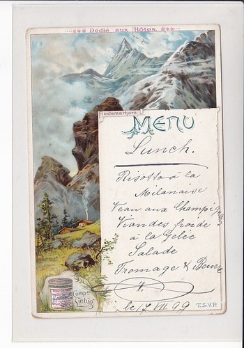 Cartolina menu litografica - cartolina,