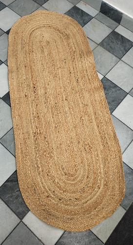 Tappeto iuta ovale - , beige