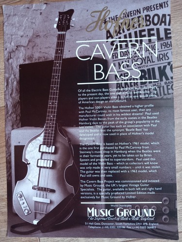 Hofner cavern bass annuncio - hofner, bass'