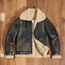 Giacca pelle uomo 100% pelle di pecora B3 RAF aviatore WW2 volo bomber irvin