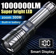TORCIA 1000000 LUMEN POTENTE TATTICA/MILITARE LED T6 RICARICABILE ZOOM KIT TORCE