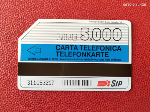 Scheda telefonica 5000 lire - telefonica,