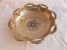 VINTAGE VASSOIO CENTROTAVOLA PORTADOLCI METALLO COLORE ARGENTO CESELLATO