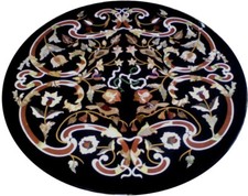 Piano Tavolo In Marmo Nero 30"